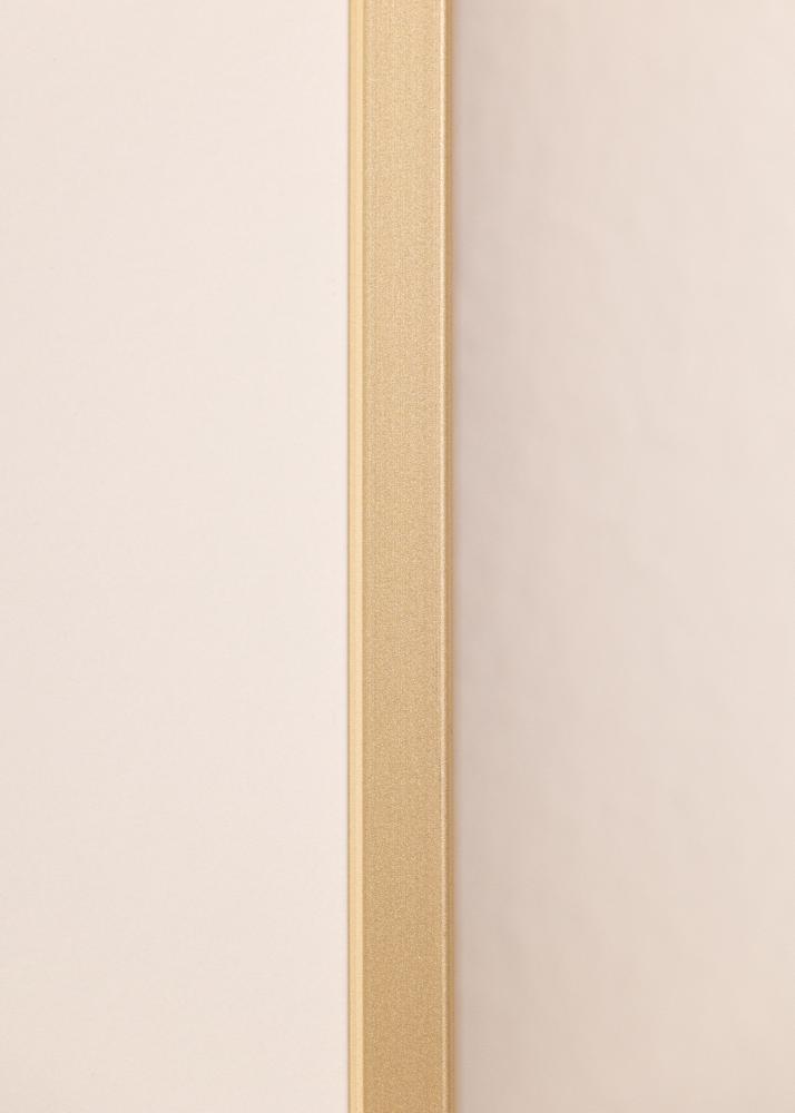 Cadre aluminium Laiton 70x100 cm - Passe-partout Blanc 24x36 inches