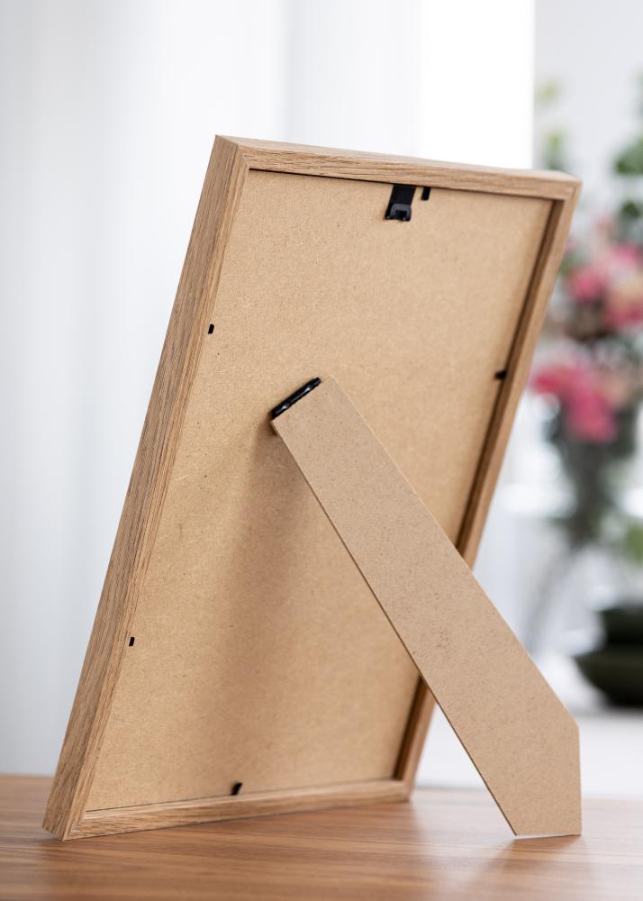 Cadre Modern Teak 20x30 cm - Passe-partout Blanc 10x21 cm