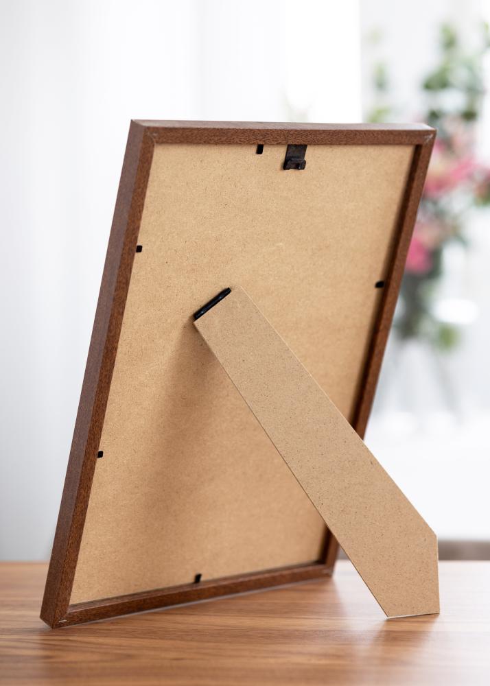 Cadre Modern Chaud Marron 20x30 cm - Passe-partout Blanc 15x21 cm