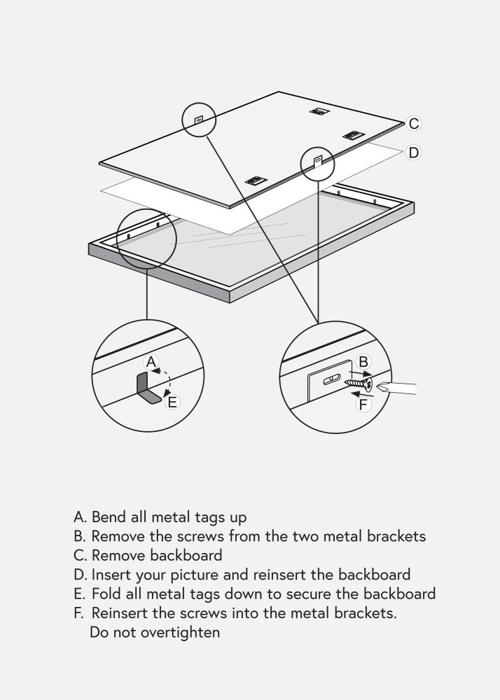 Cadre Chêne Massiv 60x80 cm - Passe-partout Blanc 50x70 cm