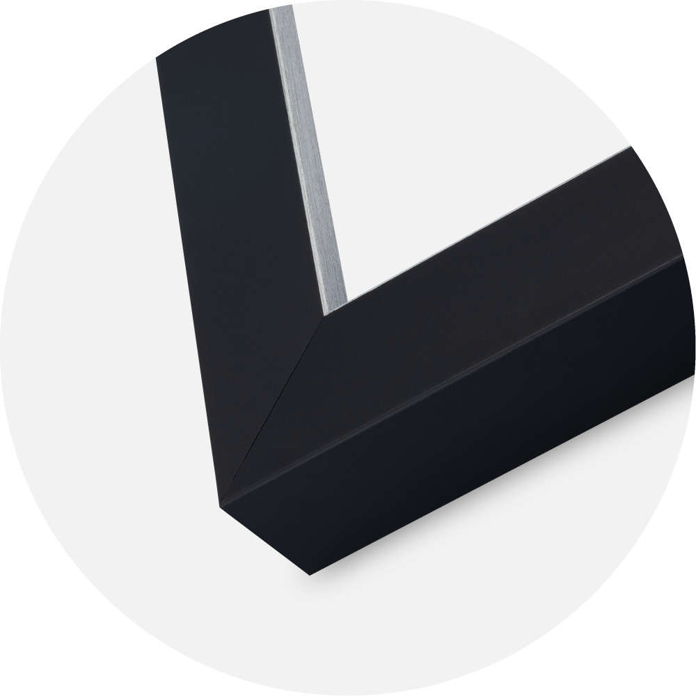 Cadre Sussex Verre Acrylique Noir/Argent 40x40 cm