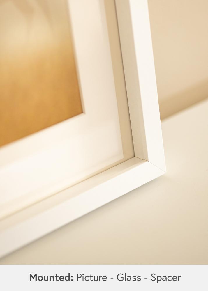 BGA Cadre boîte Blanc 40x60 cm - Passe-partout Blanc 25x50 cm