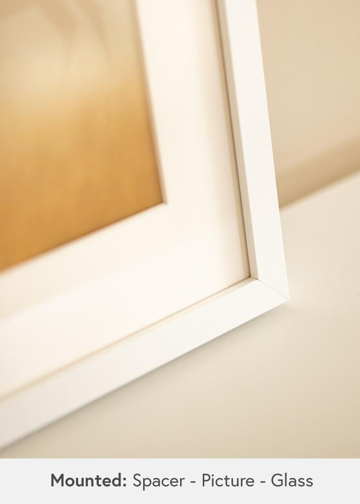 BGA Cadre boîte Blanc 40x60 cm - Passe-partout Blanc 25x50 cm