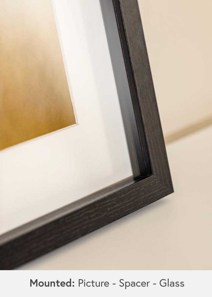 BGA Cadre boîte Noir 30x45 cm - Passe-partout Blanc 8x14 inches