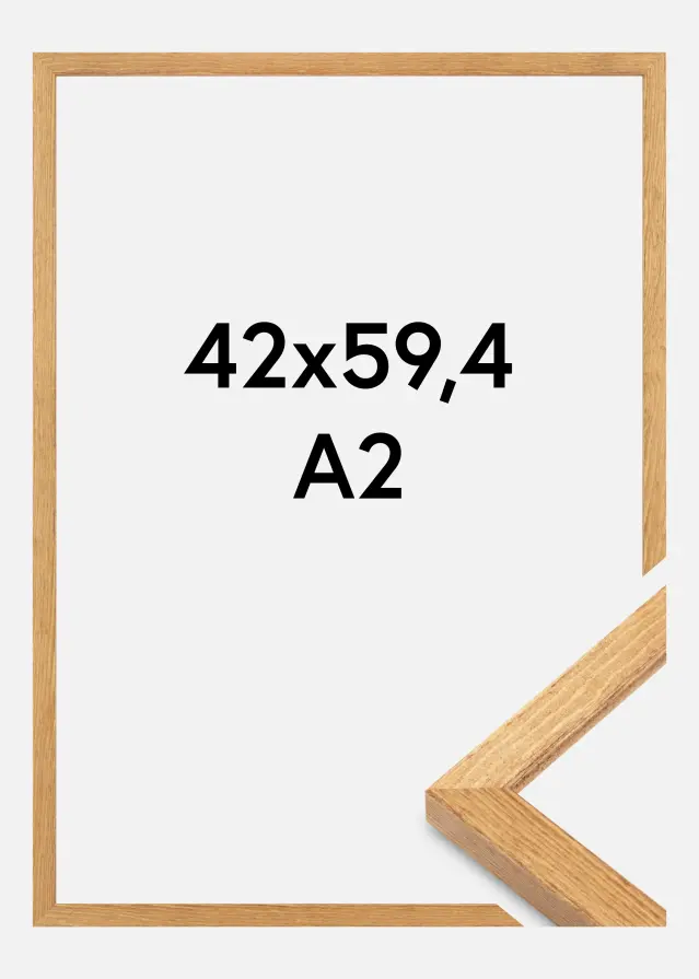 Cadre Tulipa Verre acrylique Chêne massif 42x59,4 cm (A2)