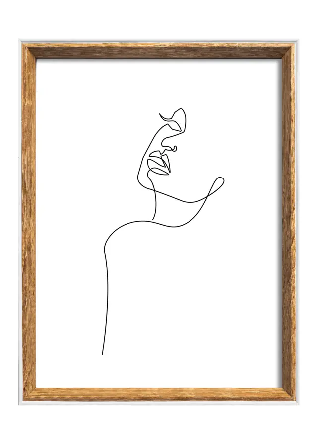 Cadre Silhouette Noyer 18x24 cm