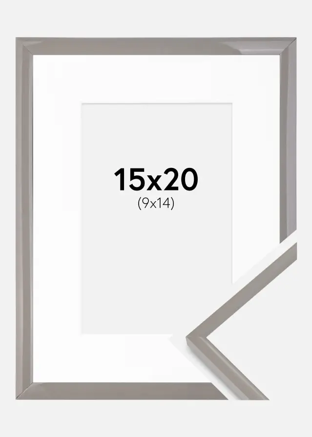 Cadre New Lifestyle gris terre 15x20 cm - Passe-partout Blanc 10x15 cm