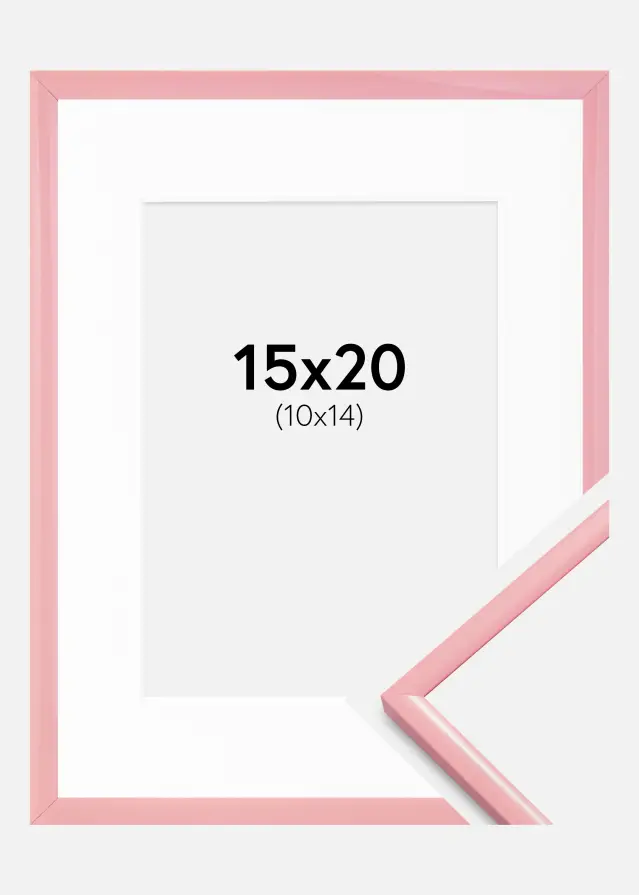 Cadre New Lifestyle Rose 15x20 cm - Passe-partout Blanc 11x15 cm