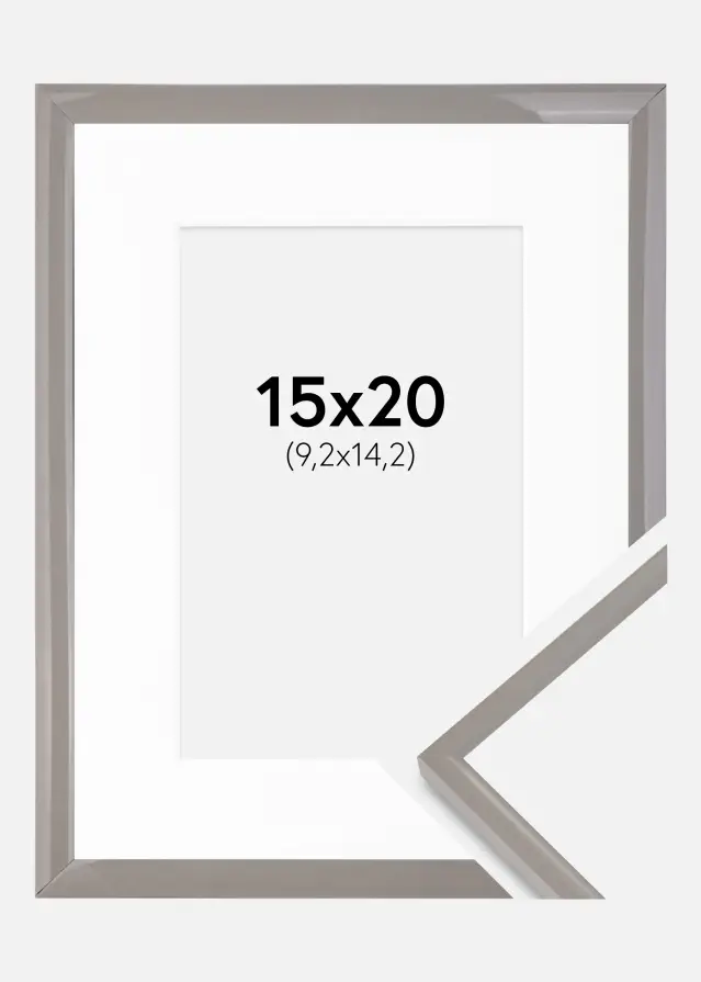 Cadre New Lifestyle gris terre 15x20 cm - Passe-partout Blanc 4x6 inches