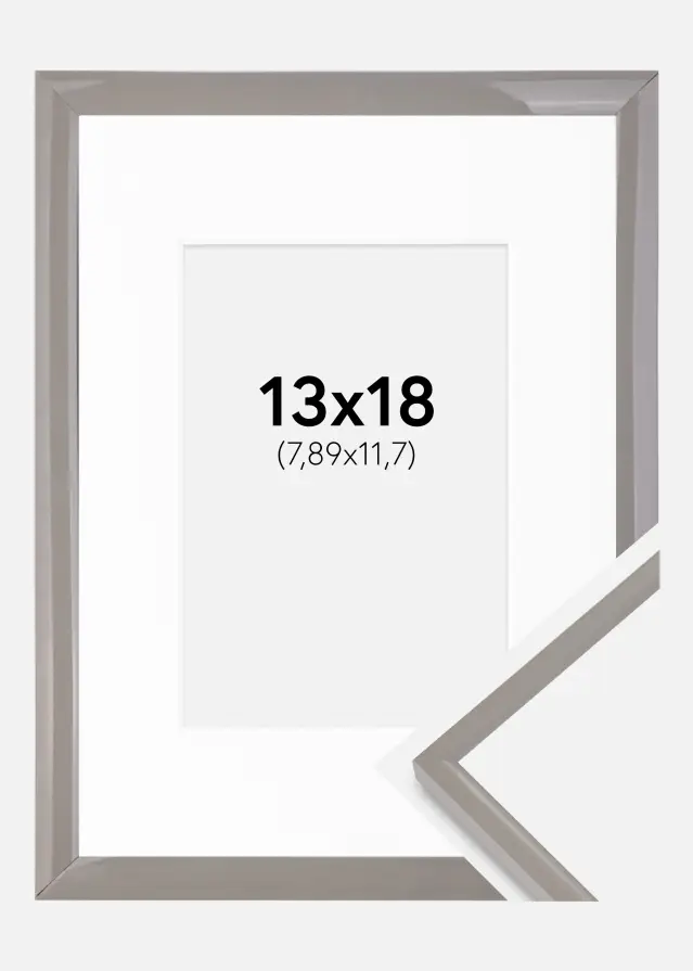 Cadre New Lifestyle gris terre 13x18 cm - Passe-partout Blanc 3,5x5 inches