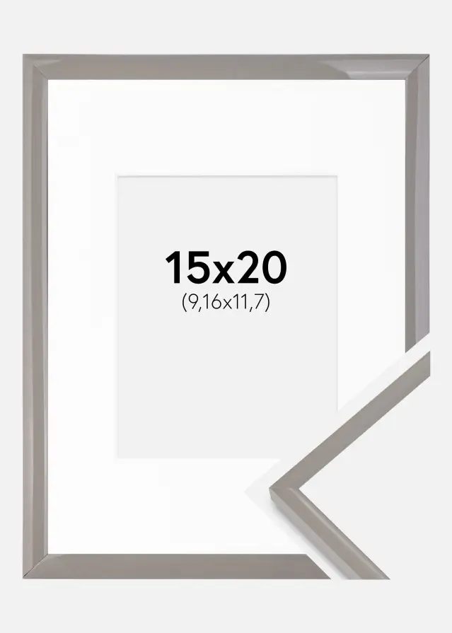 Cadre New Lifestyle gris terre 15x20 cm - Passe-partout Blanc 4x5 inches