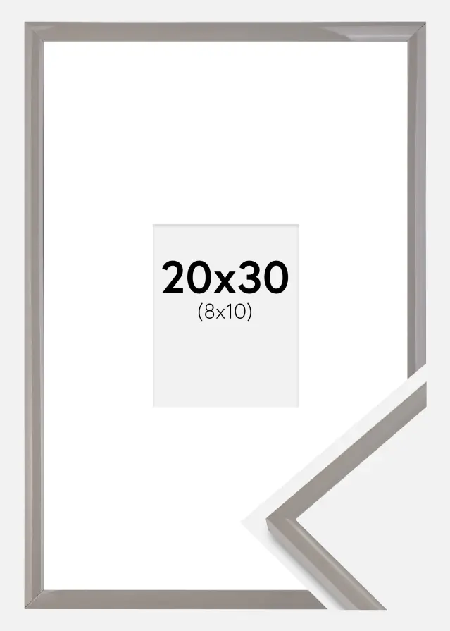 Cadre New Lifestyle gris terre 20x30 cm - Passe-partout Blanc 9x11 cm