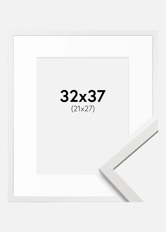Cadre Edsbyn Blanc 32x37 cm - Passe-partout Blanc 22x28 cm