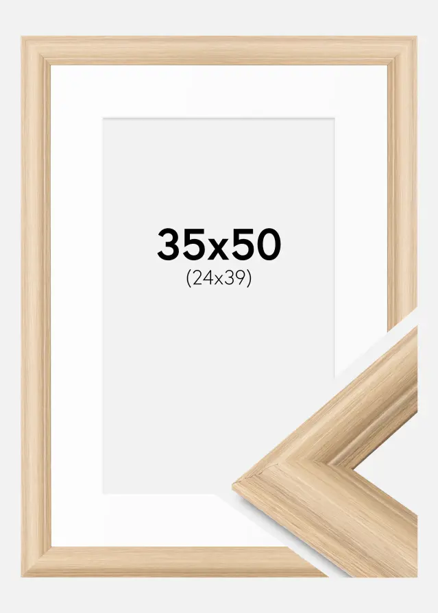 Cadre Västkusten Chêne 35x50 cm - Passe-partout Blanc 25x40 cm