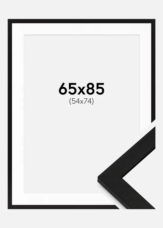 Cadre BGA Classic Noir 65x85 cm - Passe-partout Blanc 55x75 cm