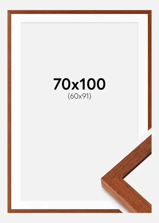 Cadre Hermes Cerise 70x100 cm - Passe-partout Blanc 61x92 cm