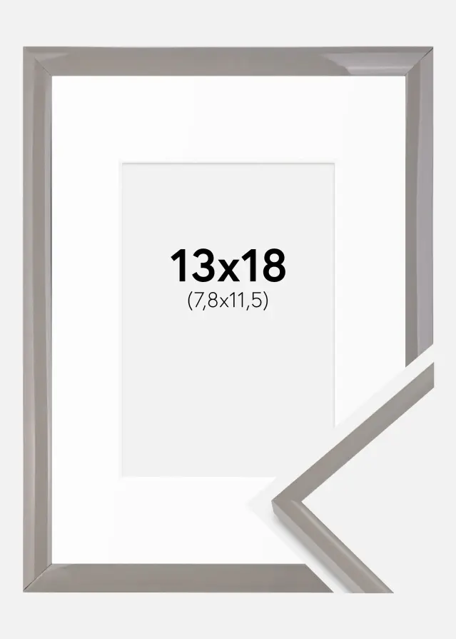 Cadre New Lifestyle Gris Terre 13x18 cm - Passe-partout Blanc B7 88x125 mm