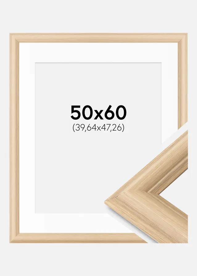 Cadre Västkusten Chêne 50x60 cm - Passe-partout Blanc 16x19 inches
