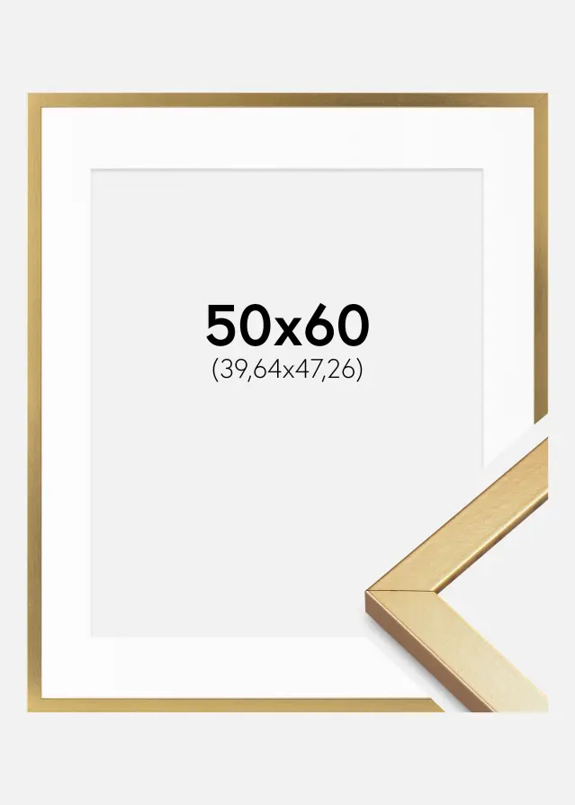 Cadre Minerva Or 50x60 cm - Passe-partout Blanc 16x19 inches