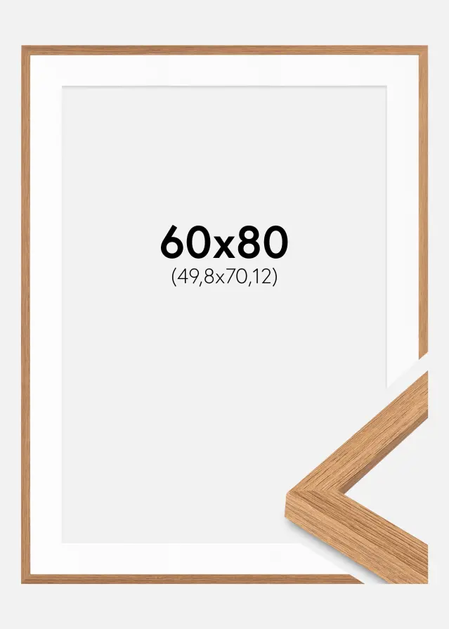 Cadre Modern Teak 60x80 cm - Passe-partout Blanc 20x28 inches