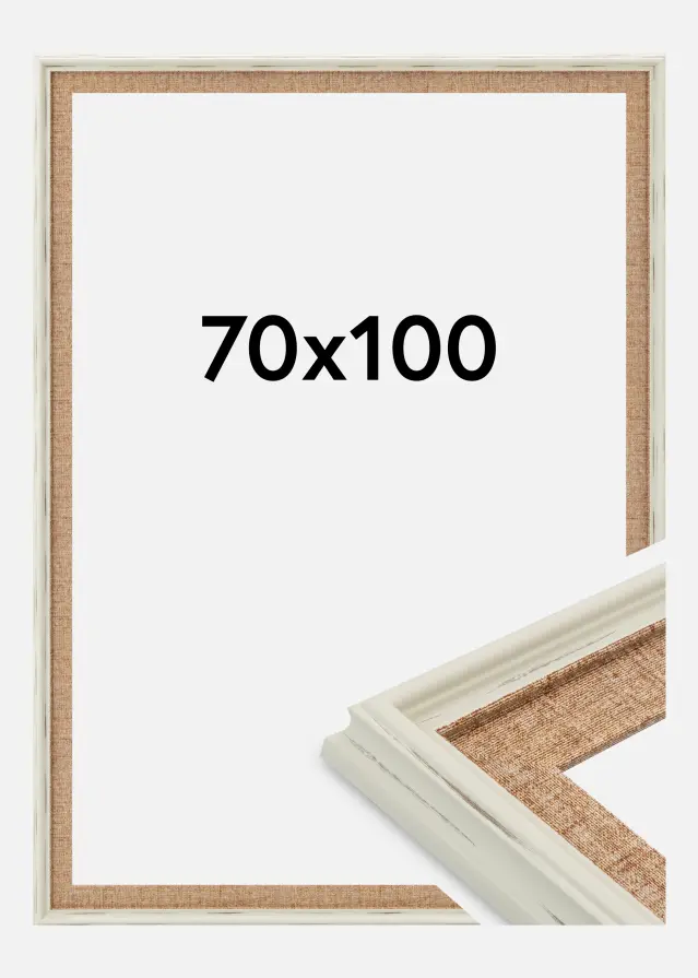 Cadre Sandweave Verre Acrylique Blanc 70x100 cm