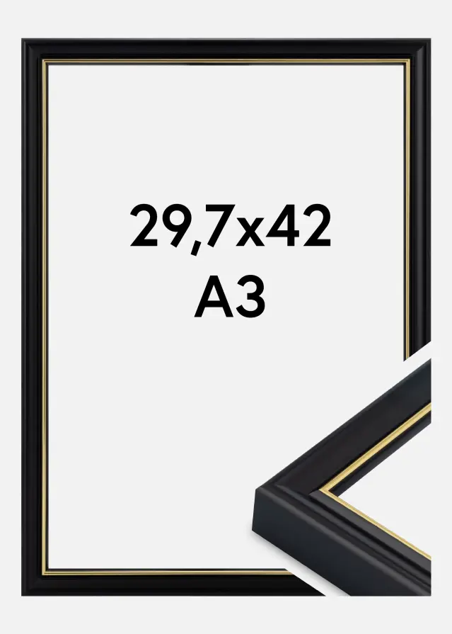 Cadre Canterbury Verre Acrylique Noir 29,7x42 cm (A3)