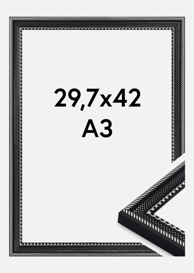 Cadre Trellis Verre Acrylique Noir 29,7x42 cm (A3)