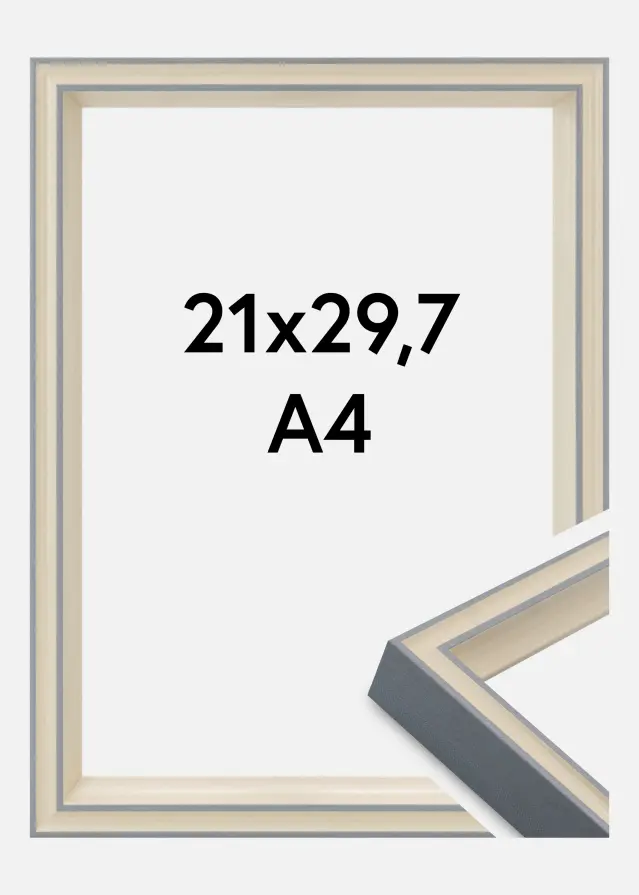 Cadre Riga Verre Acrylique Gris 21x29,7 cm (A4)