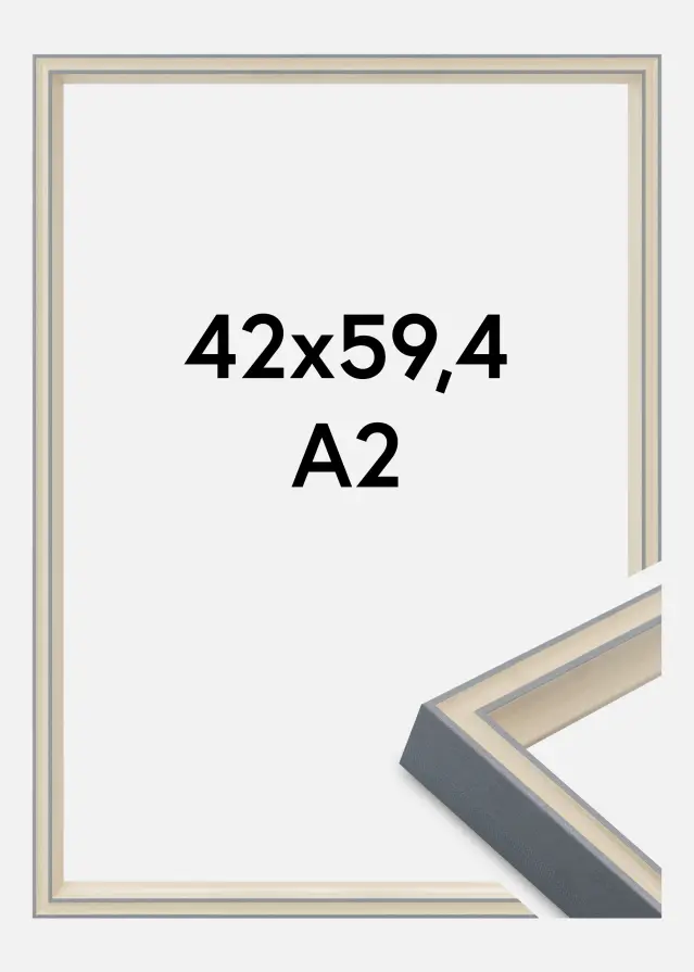 Cadre Riga Verre Acrylique Gris 42x59,4 cm (A2)