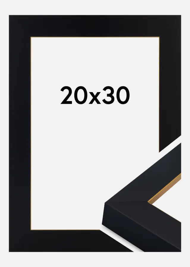 Cadre Sussex Verre Acrylique Noir/Or 20x30 cm