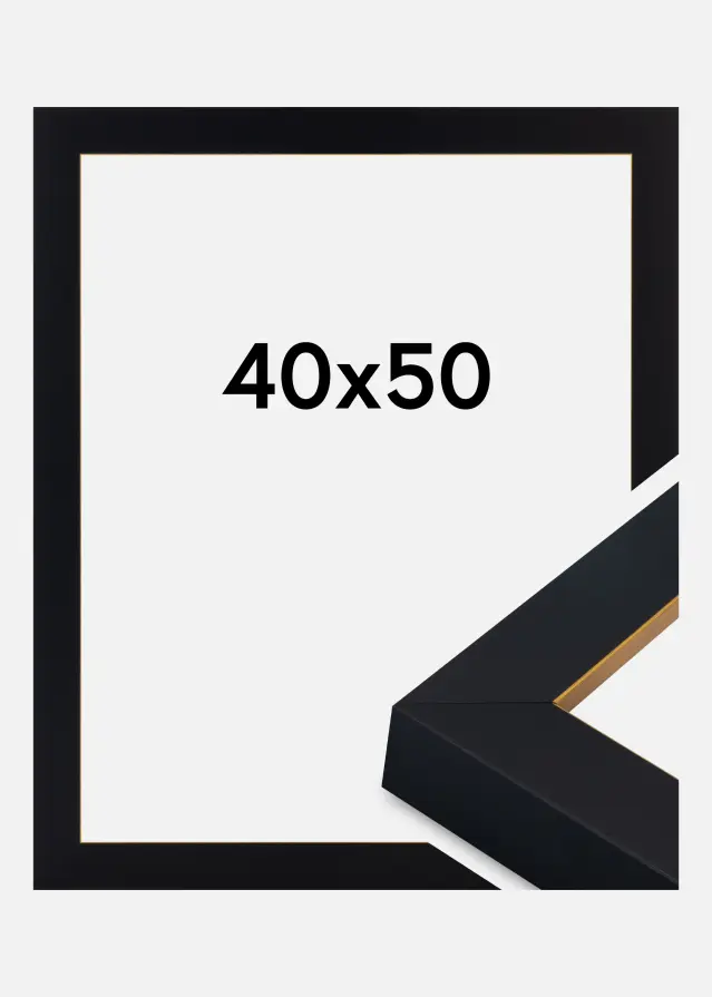 Cadre Sussex Verre Acrylique Noir/Or 40x50 cm