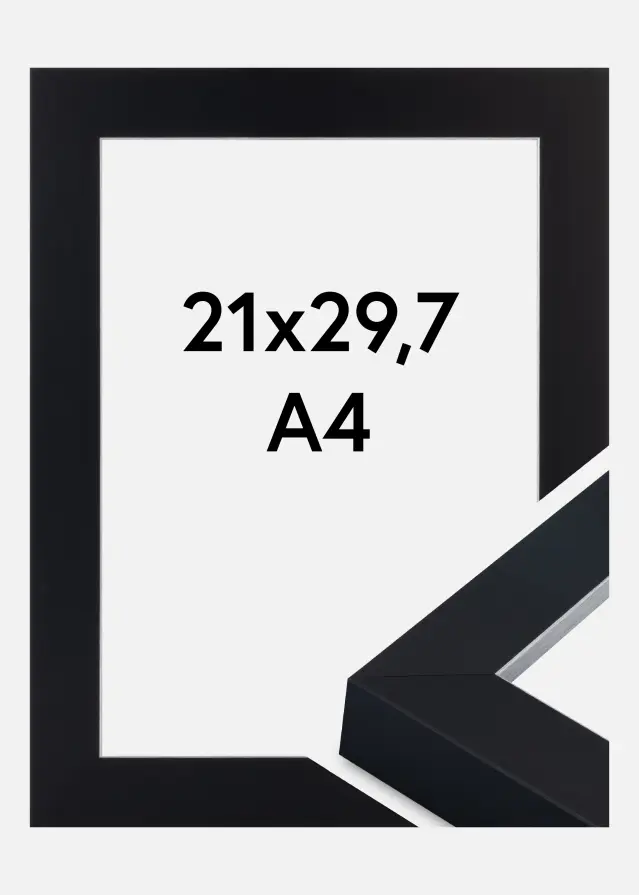 Cadre Sussex Verre Acrylique Noir/Argent 21x29,7 cm (A4)