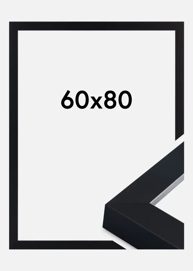 Cadre Sussex Verre Acrylique Noir/Argent 60x80 cm
