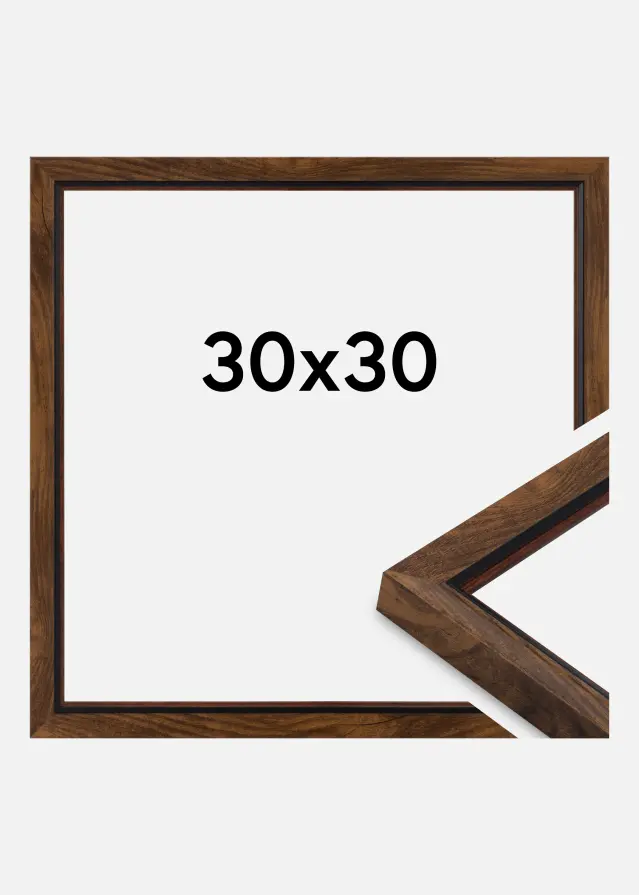 Cadre Obsidian Verre Acrylique Noyer 30x30 cm