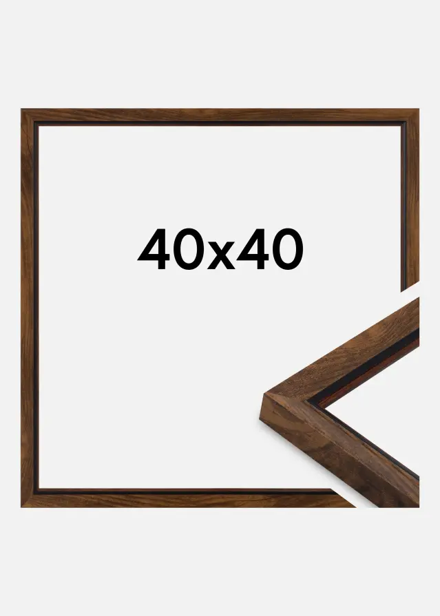 Cadre Obsidian Verre Acrylique Noyer 40x40 cm