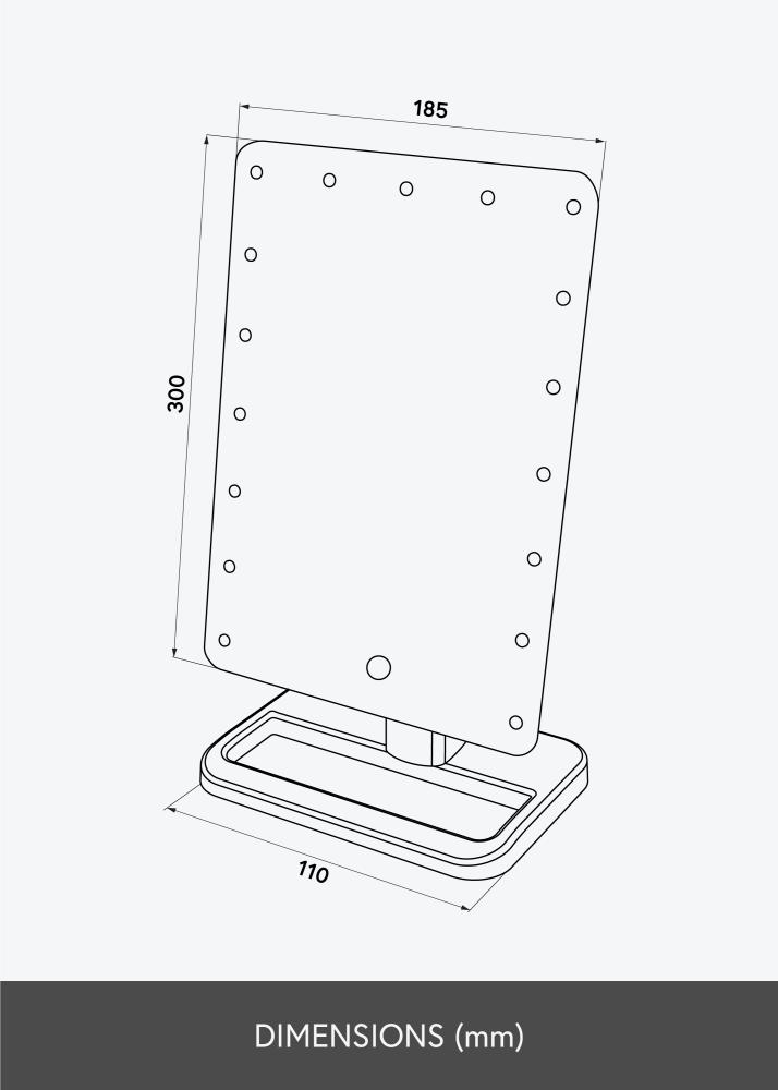 KAILA Miroir de maquillage Foot Blanc 18x30 cm