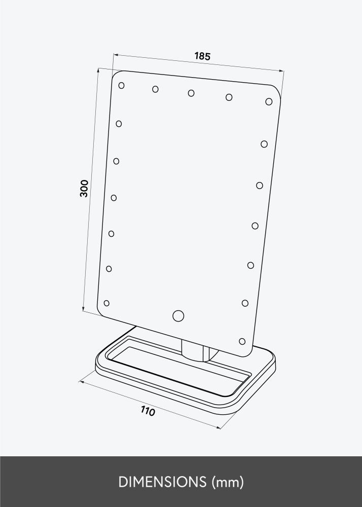 KAILA Miroir de maquillage Foot Noir 18x30 cm