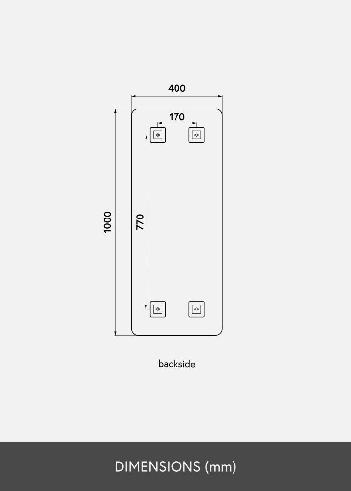 KAILA Miroir Rectangle 40x100 cm