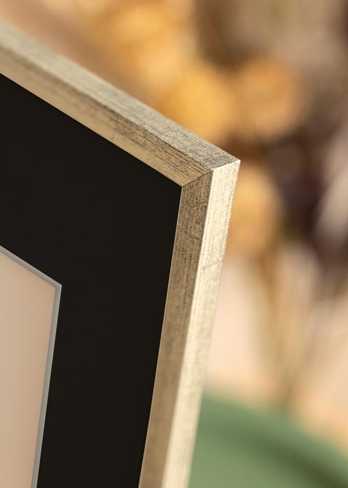 Cadre Galant Argent 30x40 cm - Passe-partout Noir 18x27 cm