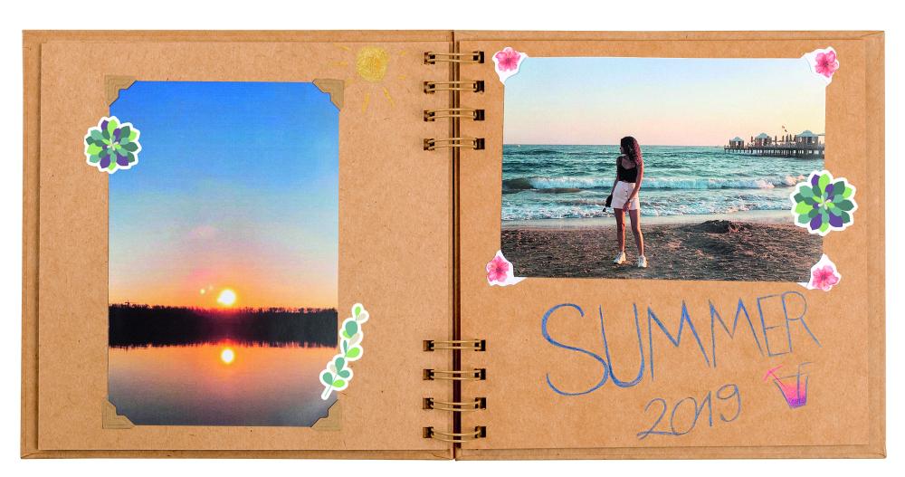 PAC Album à spirale Brun - 18x18 cm (30 Pages brunes / 15 Feuilles)