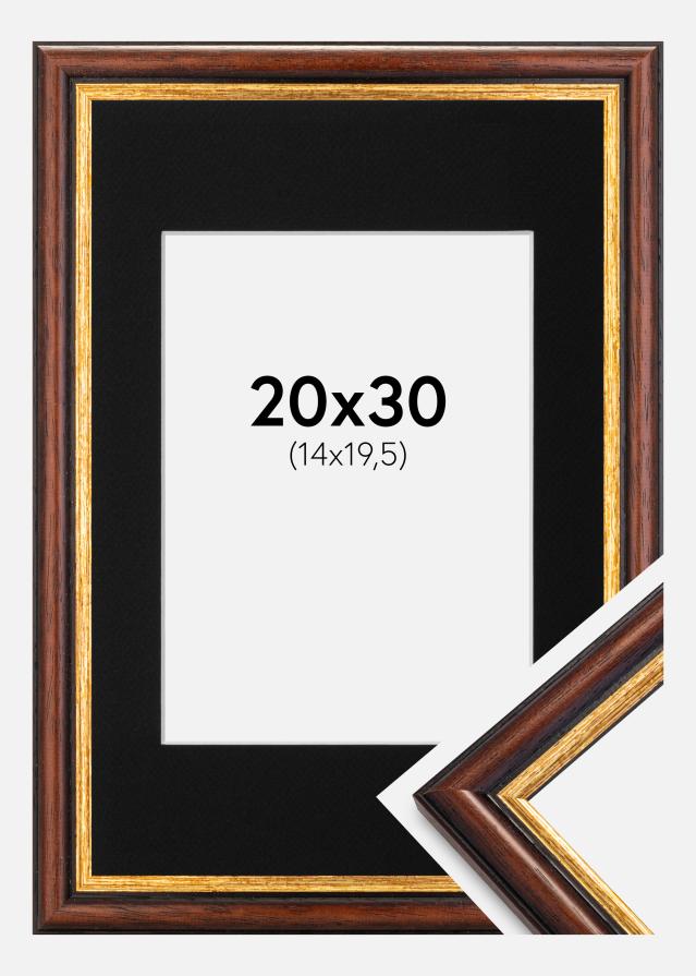 Cadre Siljan Brun 20x30 cm - Passe-partout Noir 15x21 cm