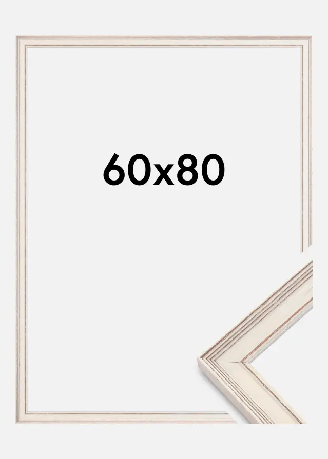 Cadre Shabby Chic Verre Acrylique Blanc 60x80 cm