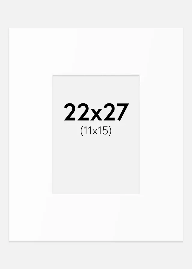 Passe-partout Blanc Standard (noyau blanc) 22x27 cm (11x15)