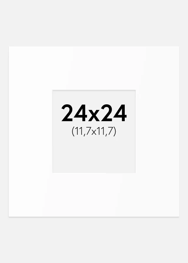 Passe-partout Blanc Standard (noyau blanc) 24x24 cm (11,7x11,7)