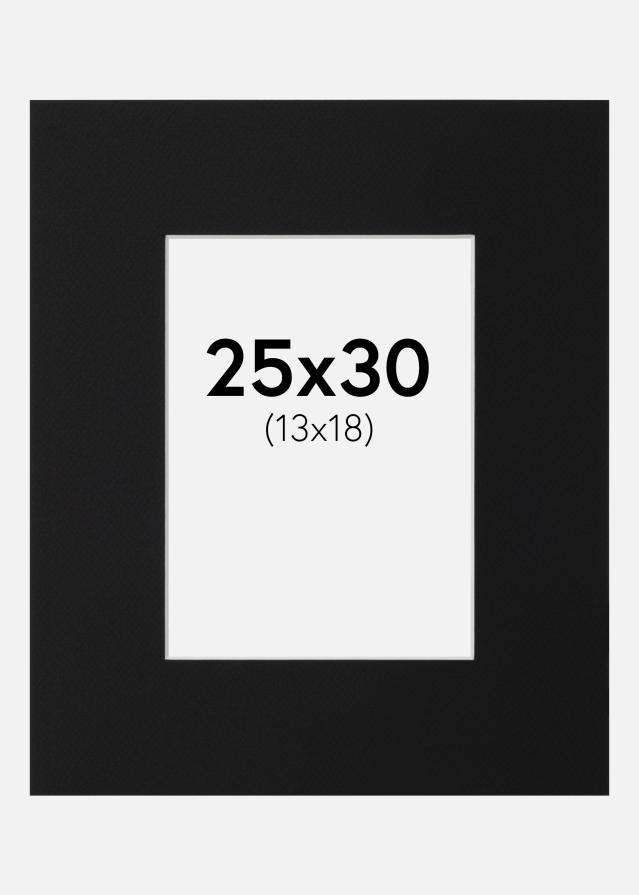 Passe-partout Noir Standard (noyau blanc) 25x30 cm (13x18)