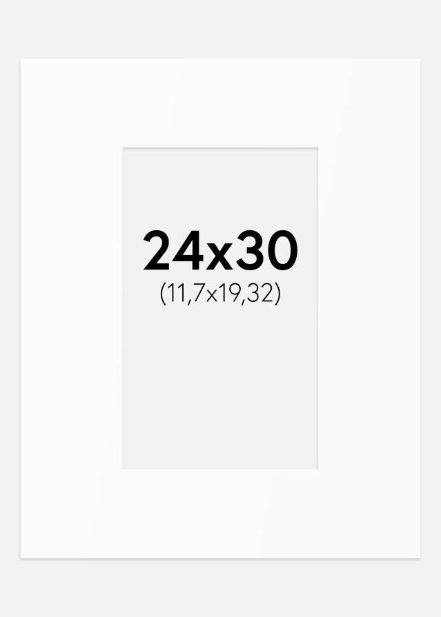 Passe-partout Blanc Standard (noyau blanc) 24x30 cm (11,7x19,32)