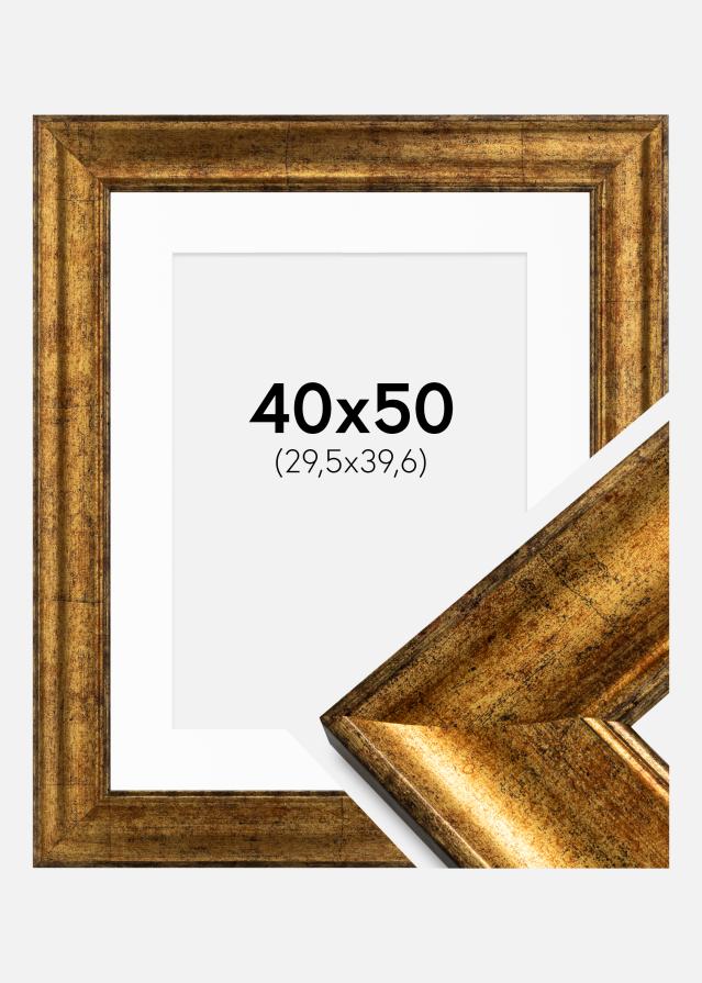 Cadre Saltsjöbaden Or 40x50 cm - Passe-partout Blanc 12x16 inches