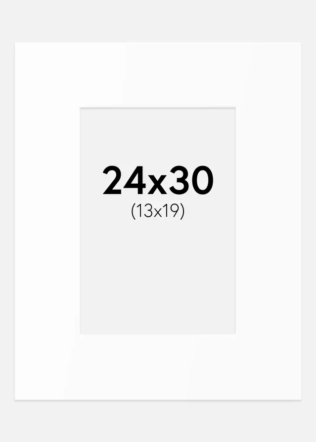 Passe-partout Blanc Standard (noyau blanc) 24x30 cm (13x19)