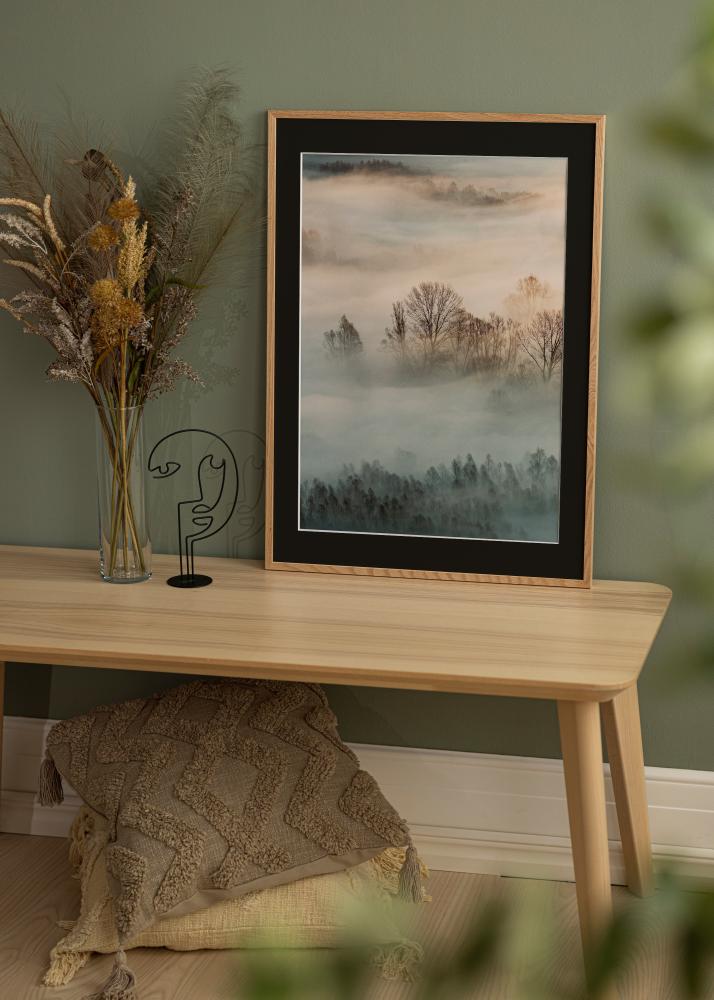 Cadre Oslo Chêne 13x18 cm - Passe-partout Noir 9x13 cm