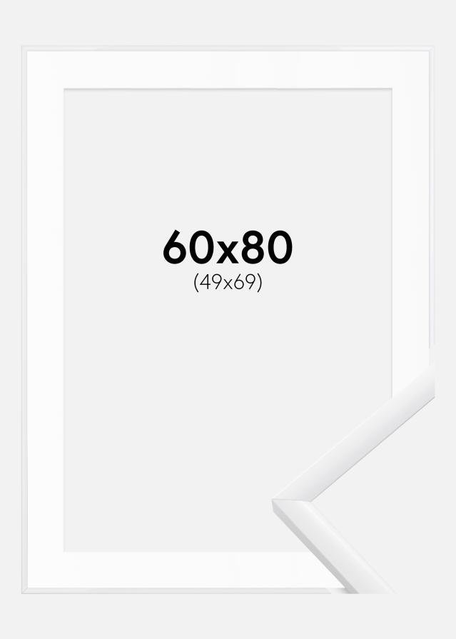 Cadre New Lifestyle Blanc 60x80 cm - Passe-partout Blanc 50x70 cm
